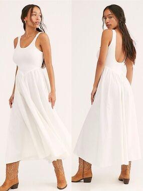 free people emily's midi dress Free People Ivory Emily's Midi Dress